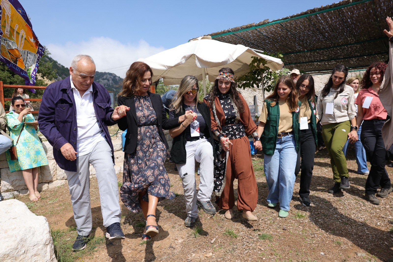 Dabke celebration with Ministers Ghassan Salamé and Laura Khazen Lahoud at Jabal Moussa Biosphere Reserve